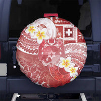 Tonga Christmas Spare Tire Cover Kilisimasi Fiefia Retro Style Red - Polynesian Pride