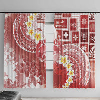 Tonga Christmas Window Curtain Kilisimasi Fiefia Retro Style Red - Polynesian Pride