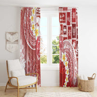 Tonga Christmas Window Curtain Kilisimasi Fiefia Retro Style Red - Polynesian Pride