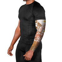 Tonga Christmas Arm Sleeves Kilisimasi Fiefia Retro Style Brown - Polynesian Pride