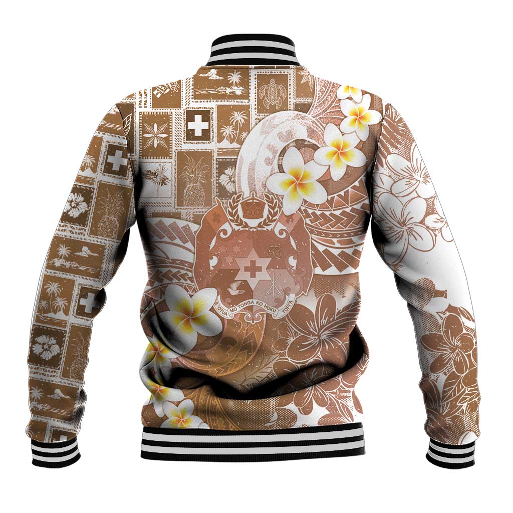 Tonga Christmas Baseball Jacket Kilisimasi Fiefia Retro Style Brown - Polynesian Pride