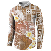 Tonga Christmas Button Sweatshirt Kilisimasi Fiefia Retro Style Brown - Polynesian Pride
