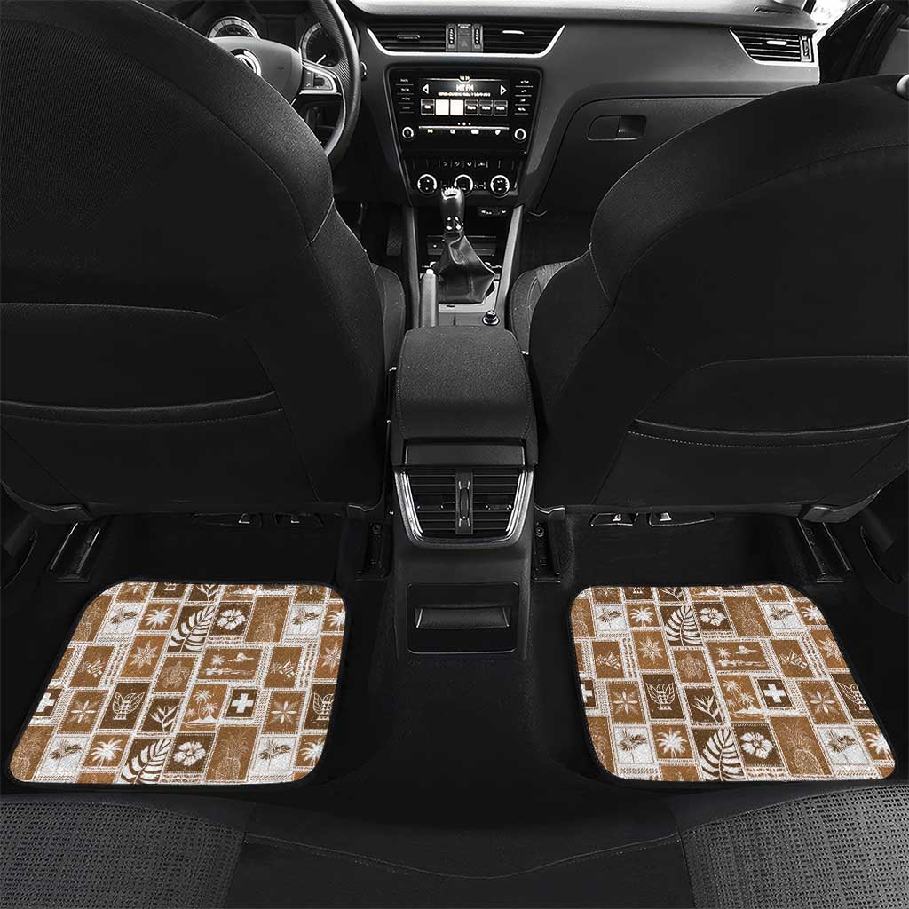 Tonga Christmas Car Mats Kilisimasi Fiefia Retro Style Brown - Polynesian Pride