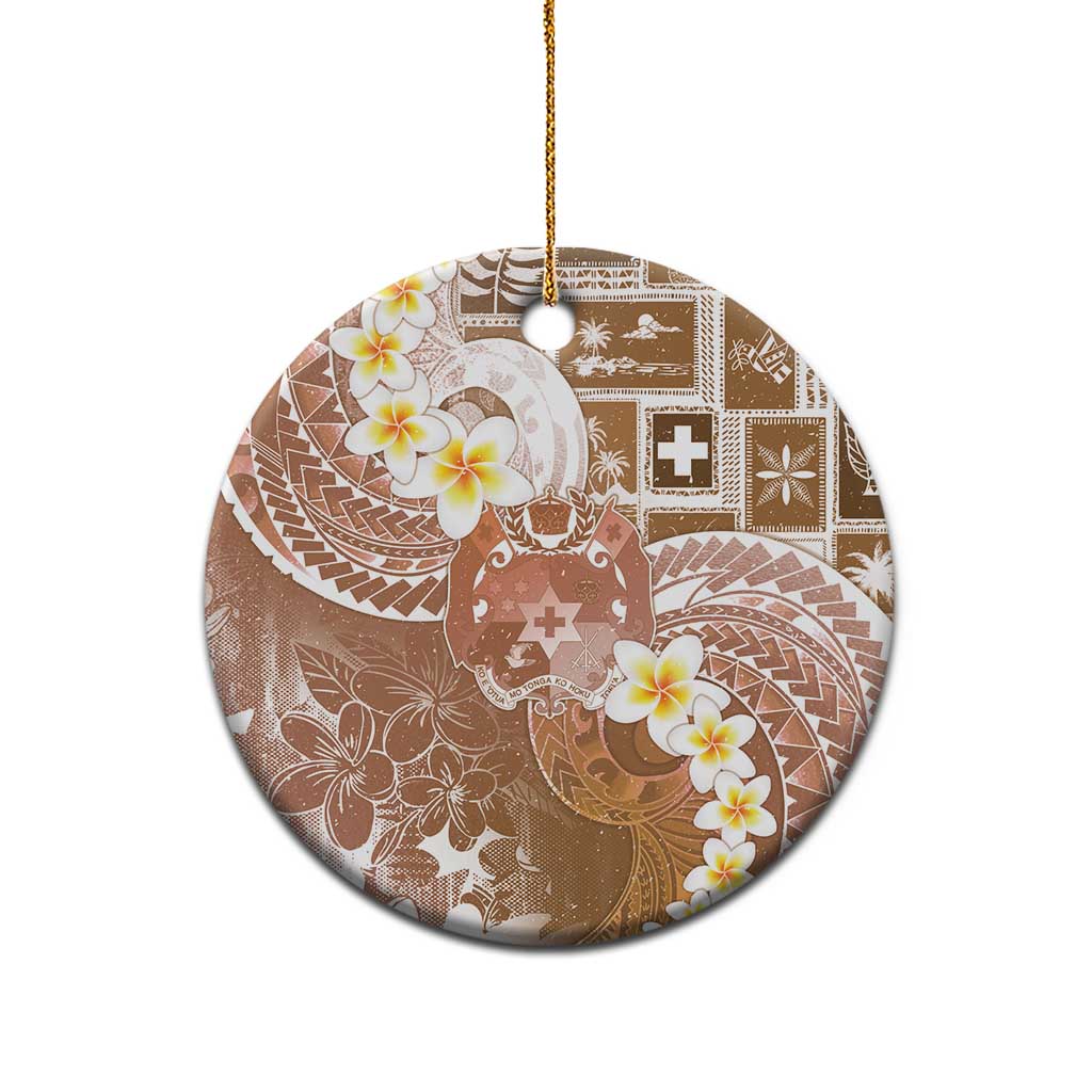 Tonga Christmas Ceramic Ornament Kilisimasi Fiefia Retro Style Brown - Polynesian Pride