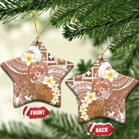 Tonga Christmas Ceramic Ornament Kilisimasi Fiefia Retro Style Brown - Polynesian Pride