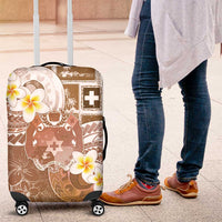 Tonga Christmas Luggage Cover Kilisimasi Fiefia Retro Style Brown - Polynesian Pride