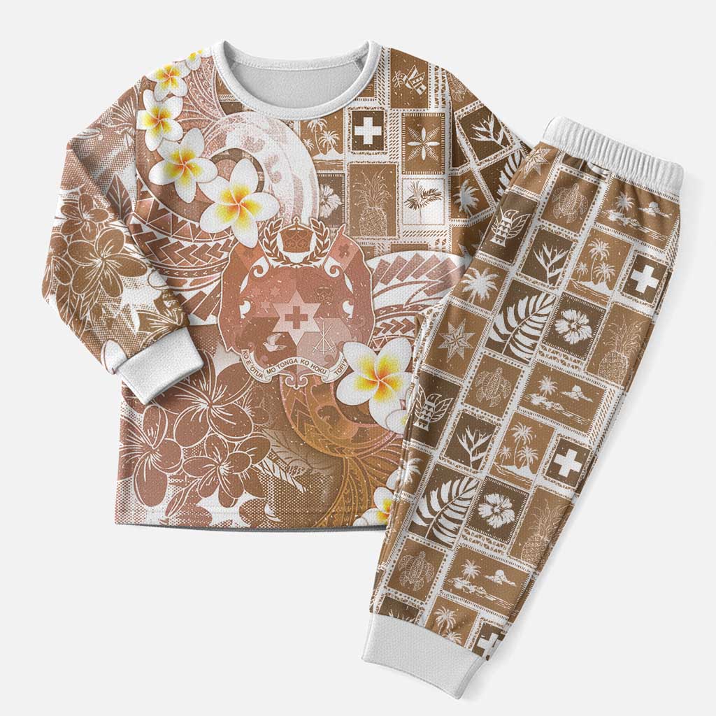 Tonga Christmas Pajama Set Kilisimasi Fiefia Retro Style Brown - Polynesian Pride