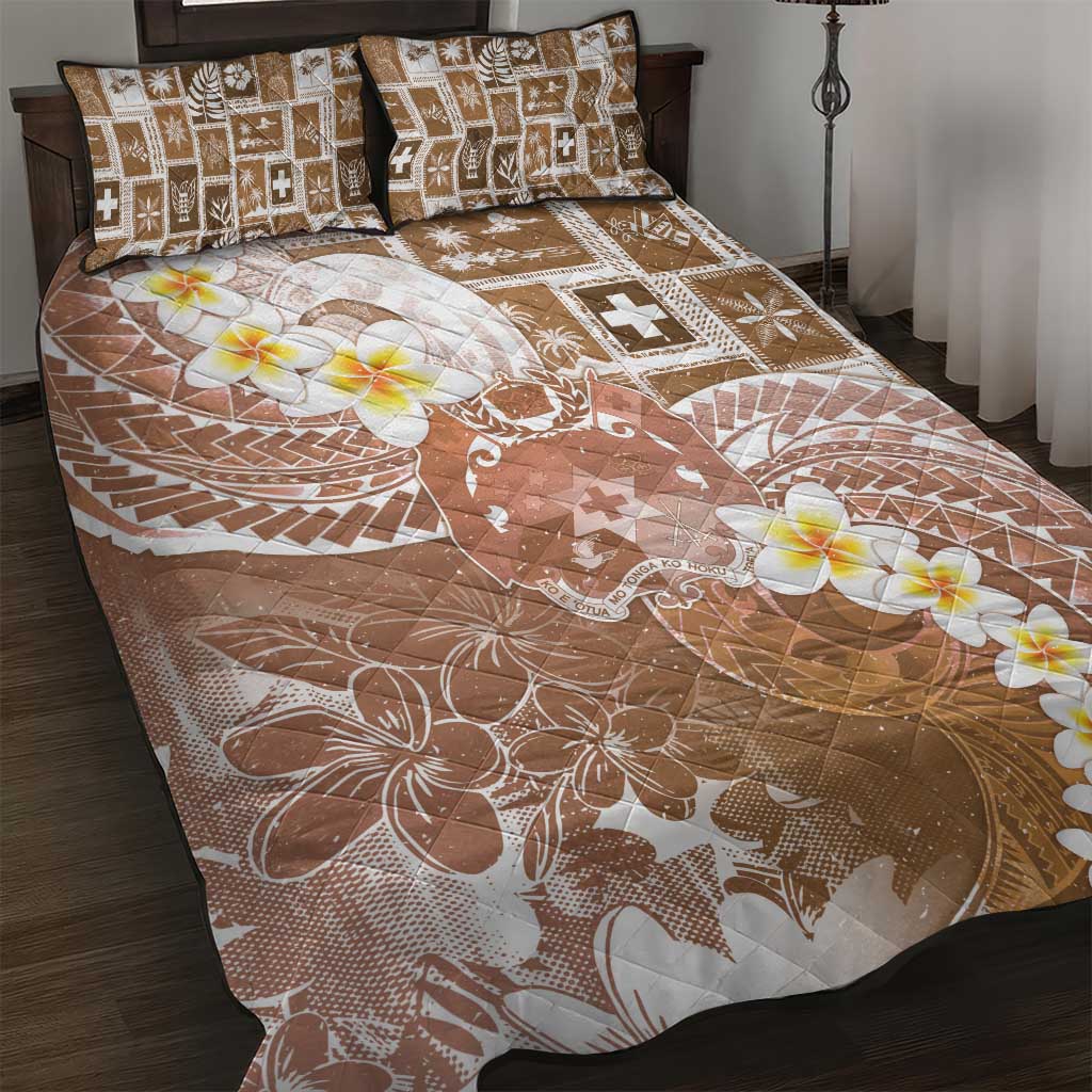 Tonga Christmas Quilt Bed Set Kilisimasi Fiefia Retro Style Brown - Polynesian Pride