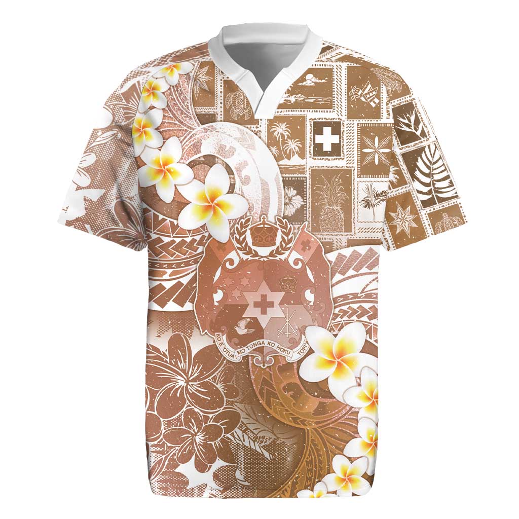 Tonga Christmas Rugby Jersey Kilisimasi Fiefia Retro Style Brown - Polynesian Pride