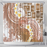Tonga Christmas Shower Curtain Kilisimasi Fiefia Retro Style Brown - Polynesian Pride