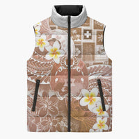 Tonga Christmas Sleeveless Puffer Jacket Kilisimasi Fiefia Retro Style Brown - Polynesian Pride