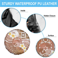 Tonga Christmas Spare Tire Cover Kilisimasi Fiefia Retro Style Brown - Polynesian Pride