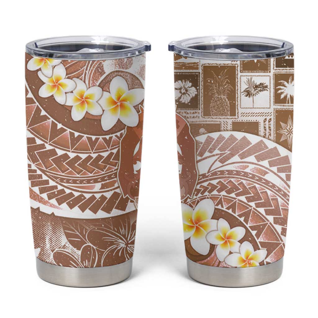Tonga Christmas Tumbler Cup Kilisimasi Fiefia Retro Style Brown - Polynesian Pride