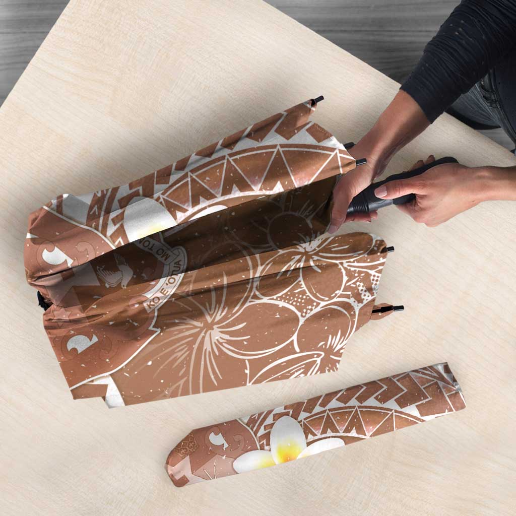 Tonga Christmas Umbrella Kilisimasi Fiefia Retro Style Brown - Polynesian Pride