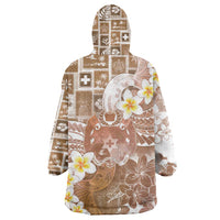 Tonga Christmas Wearable Blanket Hoodie Kilisimasi Fiefia Retro Style Brown - Polynesian Pride