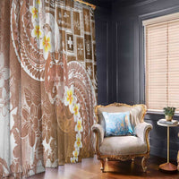 Tonga Christmas Window Curtain Kilisimasi Fiefia Retro Style Brown - Polynesian Pride