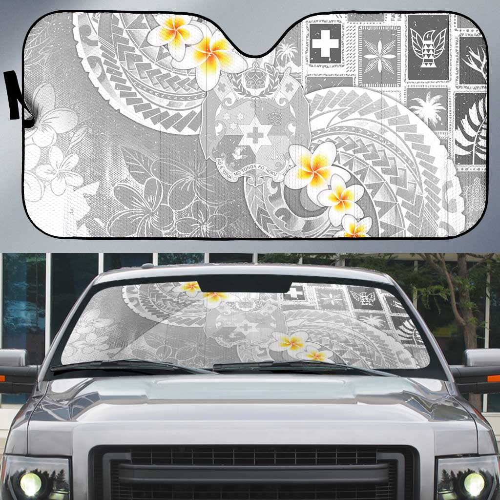 Tonga Christmas Auto Sun Shade Kilisimasi Fiefia Retro Style White - Polynesian Pride
