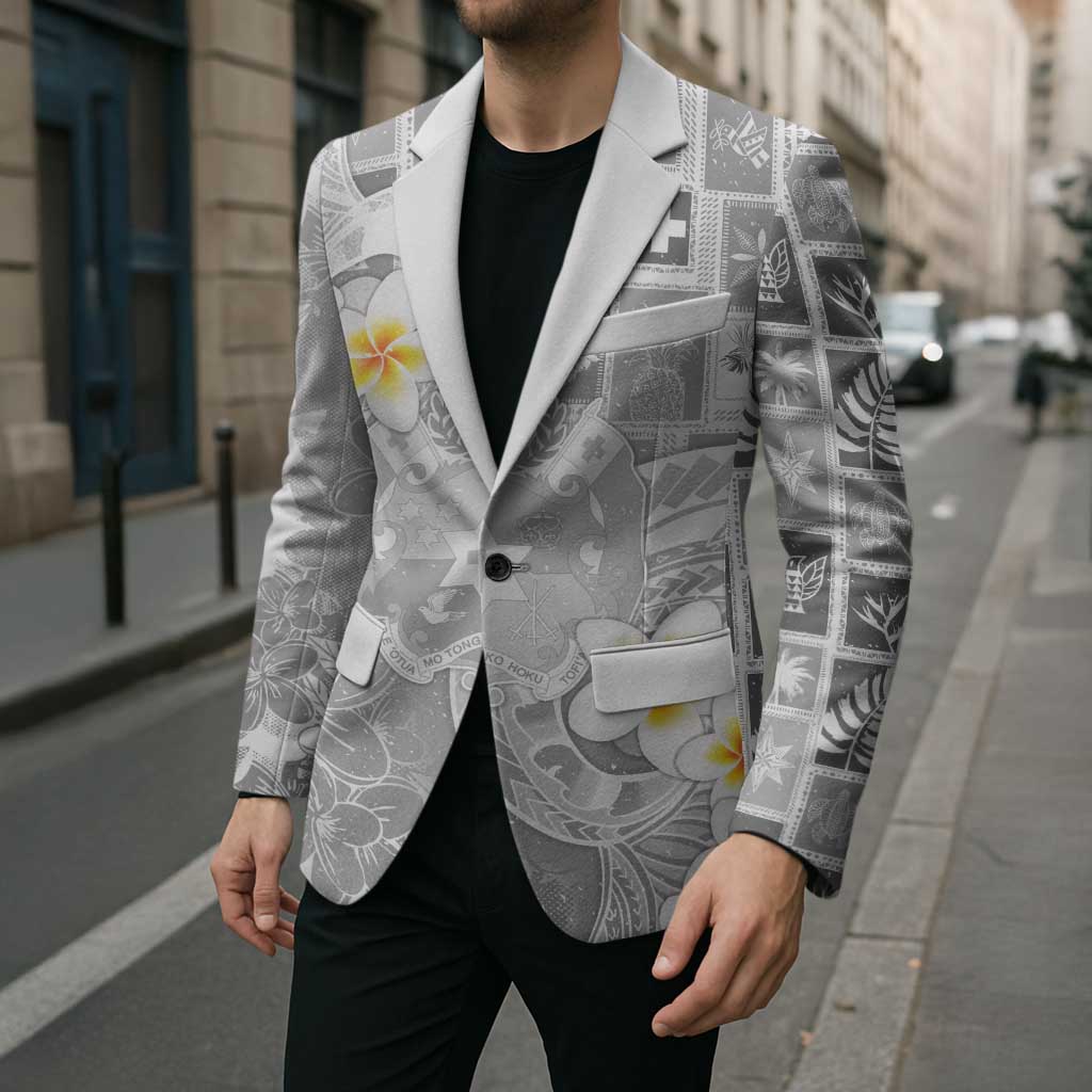 Tonga Christmas Blazer Kilisimasi Fiefia Retro Style White - Polynesian Pride