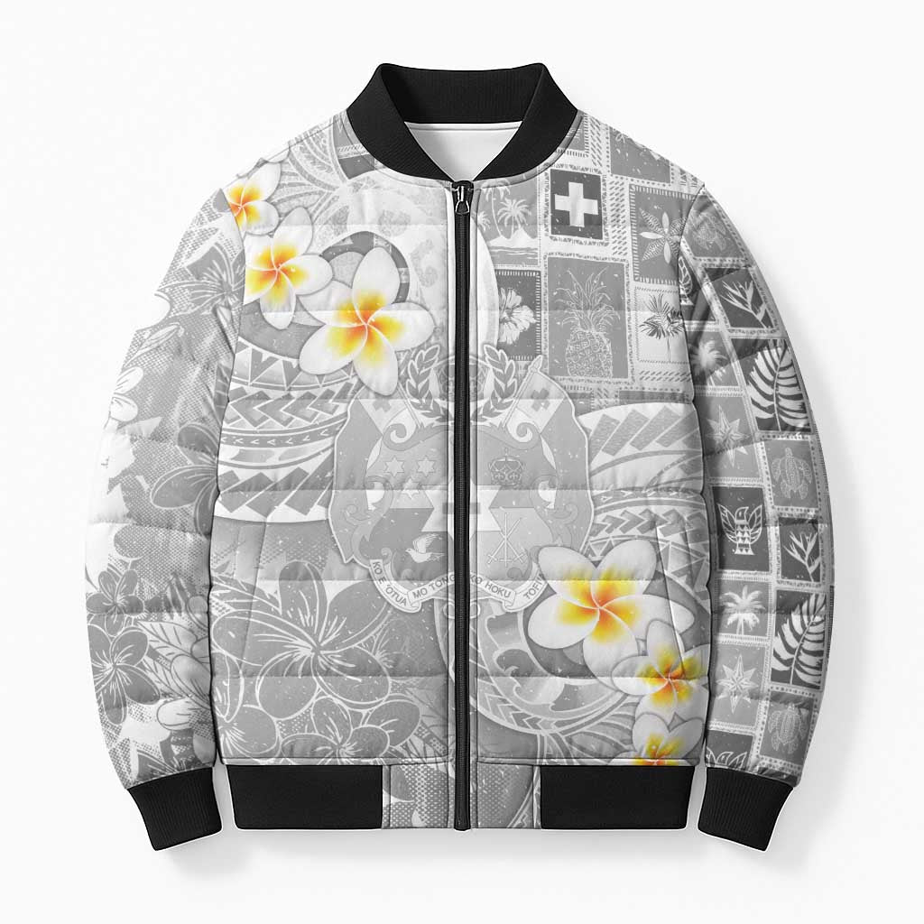 Tonga Christmas Bomber Puffer Jacket Kilisimasi Fiefia Retro Style White - Polynesian Pride
