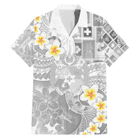 Tonga Christmas Family Matching Mermaid Dress and Hawaiian Shirt Kilisimasi Fiefia Retro Style White - Polynesian Pride