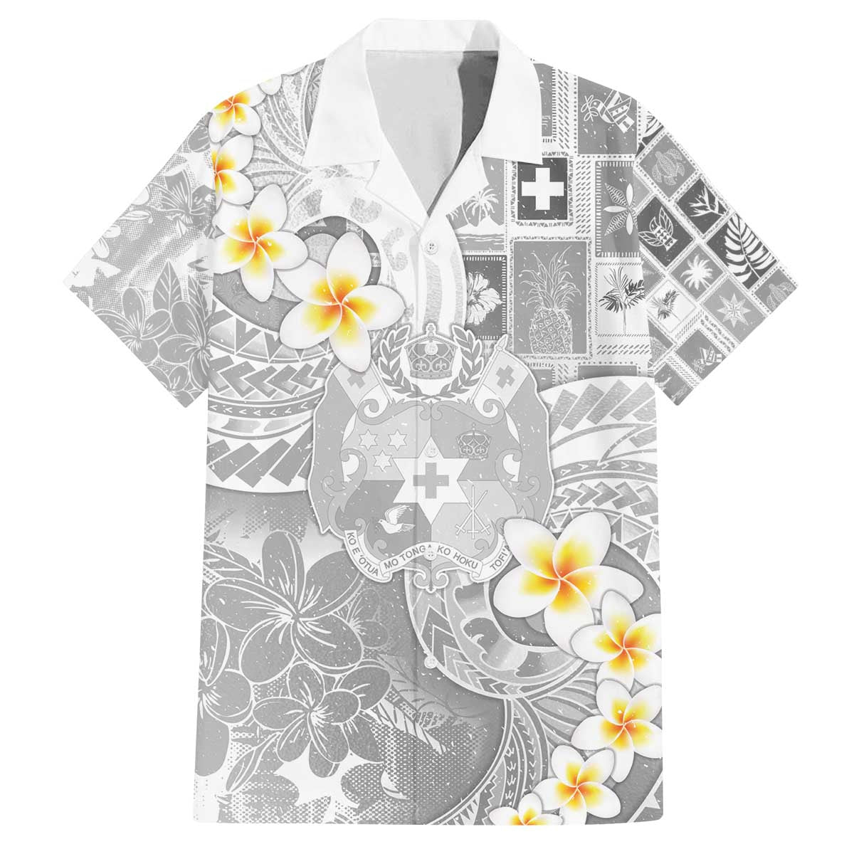 Tonga Christmas Family Matching Off The Shoulder Long Sleeve Dress and Hawaiian Shirt Kilisimasi Fiefia Retro Style White - Polynesian Pride