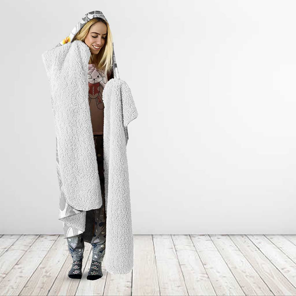 Tonga Christmas Hooded Blanket Kilisimasi Fiefia Retro Style White - Polynesian Pride