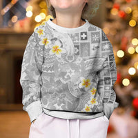 Tonga Christmas Kid Ugly Christmas Sweater Kilisimasi Fiefia Retro Style White - Polynesian Pride