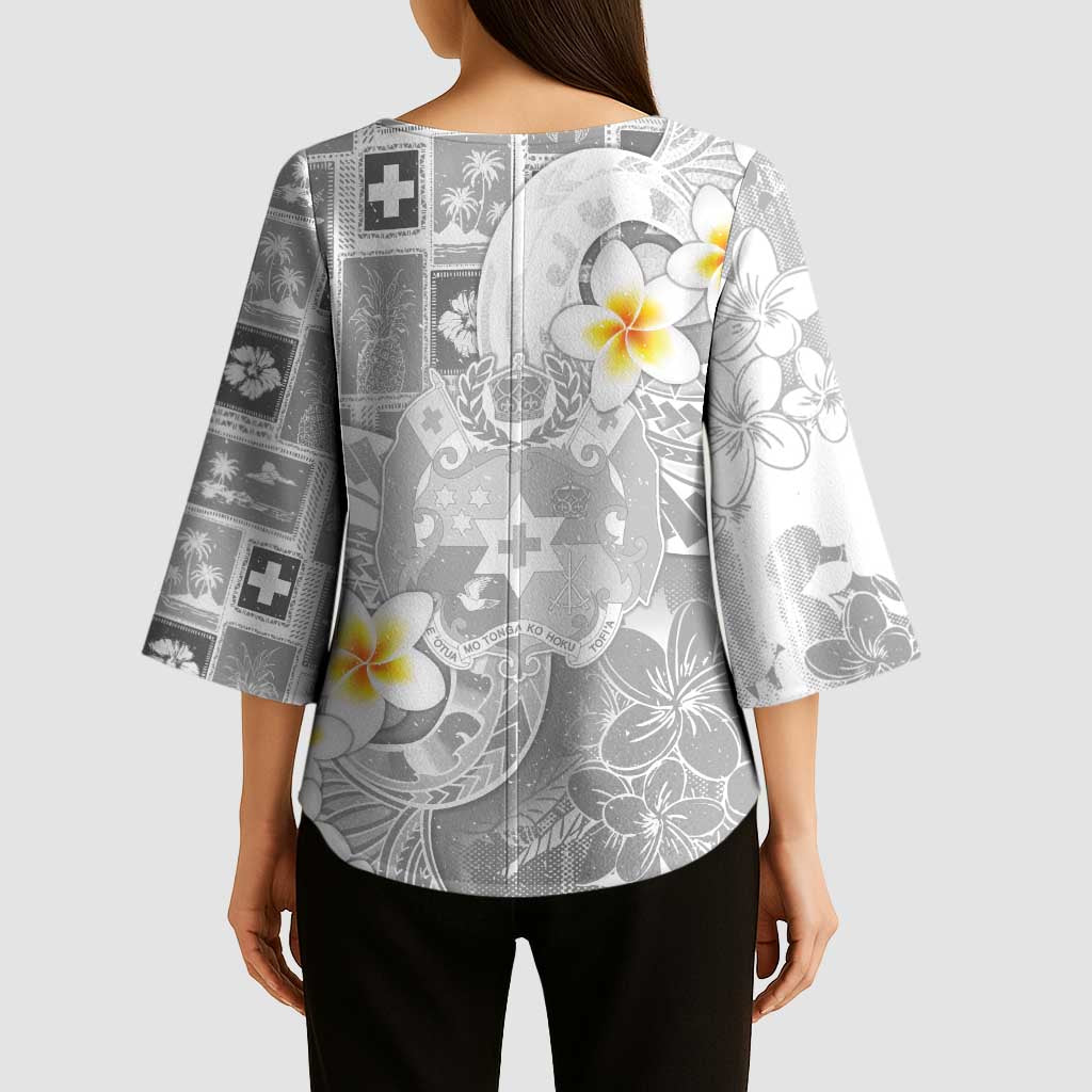 Tonga Christmas Kimono Sleeve Blouse Kilisimasi Fiefia Retro Style White - Polynesian Pride