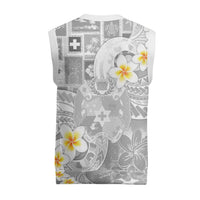 Tonga Christmas Knitted V-Neck Vest Kilisimasi Fiefia Retro Style White - Polynesian Pride