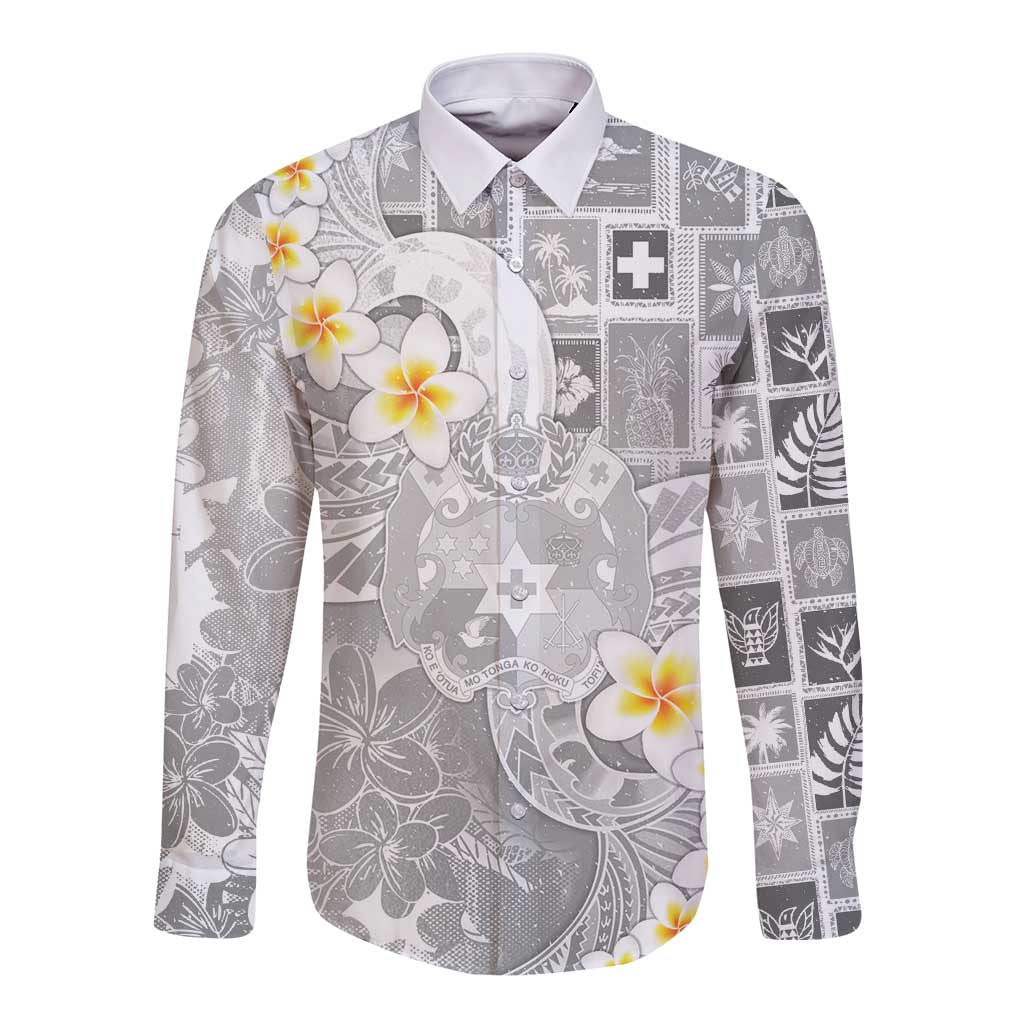 Tonga Christmas Long Sleeve Button Shirt Kilisimasi Fiefia Retro Style White - Polynesian Pride