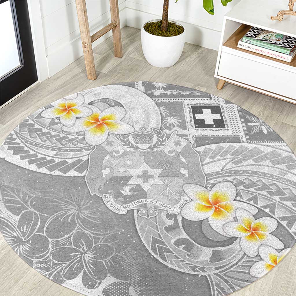 Tonga Christmas Round Carpet Kilisimasi Fiefia Retro Style White - Polynesian Pride