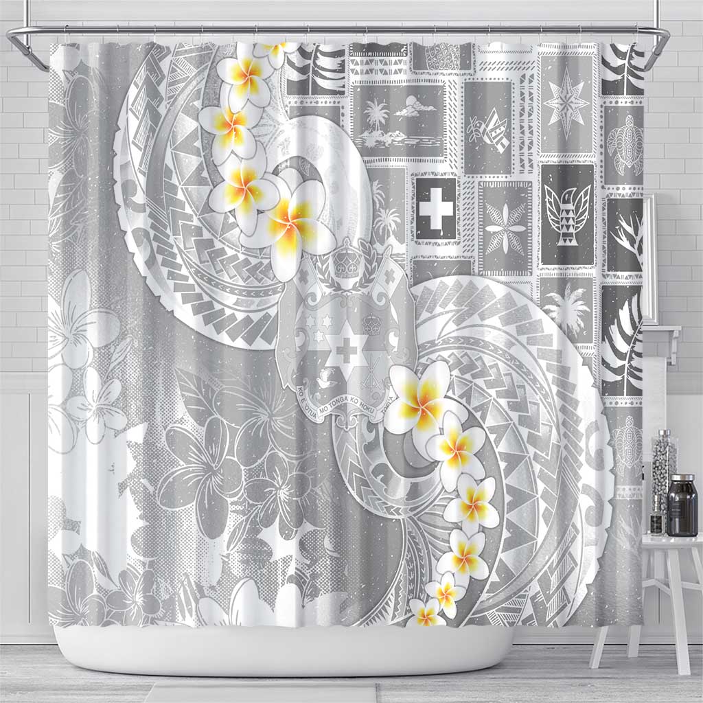 Tonga Christmas Shower Curtain Kilisimasi Fiefia Retro Style White - Polynesian Pride