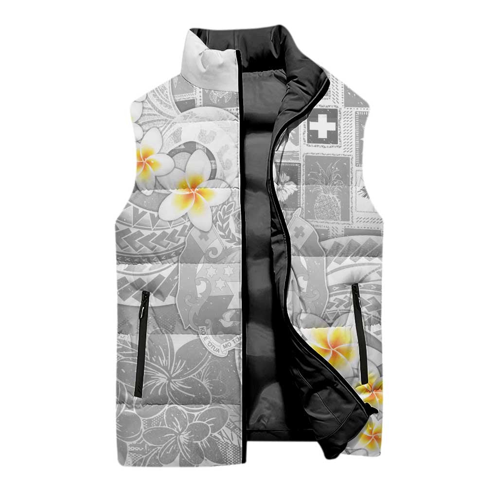 Tonga Christmas Sleeveless Puffer Jacket Kilisimasi Fiefia Retro Style White - Polynesian Pride
