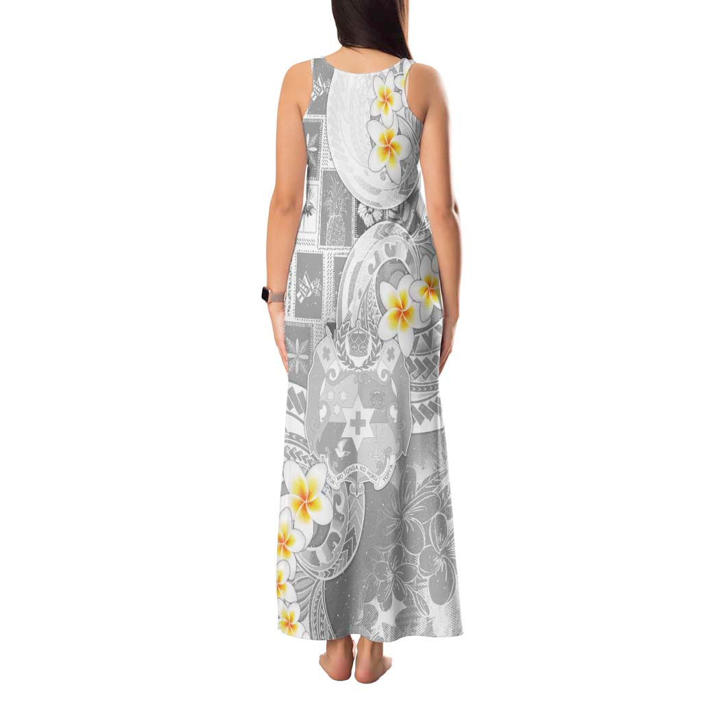 Tonga Christmas Tank Maxi Dress Kilisimasi Fiefia Retro Style White - Polynesian Pride