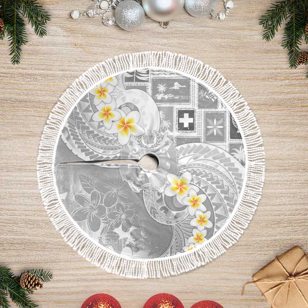 Tonga Christmas Tree Skirt Kilisimasi Fiefia Retro Style White - Polynesian Pride