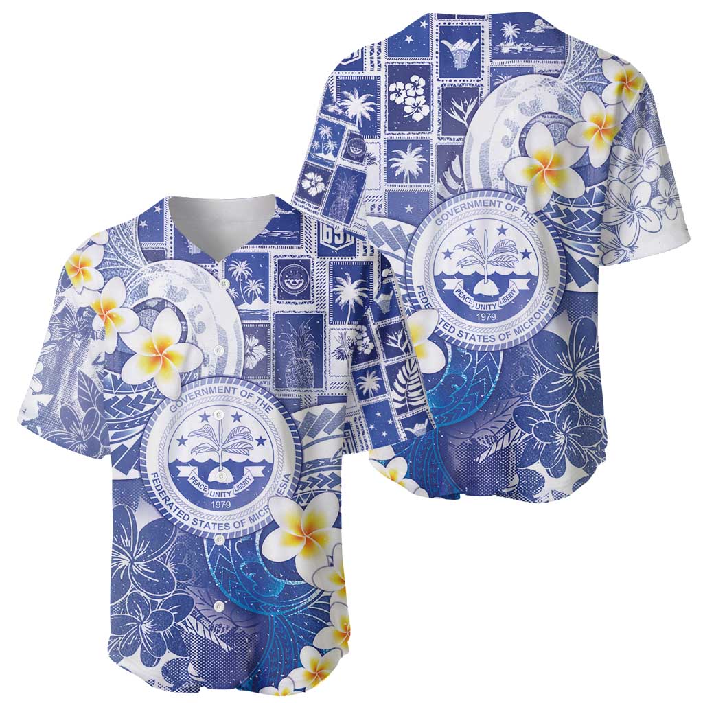 Federated States Of Micronesia Christmas Baseball Jersey Retro Style Bright Version - Polynesian Pride