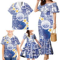 Federated States Of Micronesia Christmas Family Matching Mermaid Dress and Hawaiian Shirt Retro Style Bright Version - Polynesian Pride