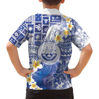 Federated States Of Micronesia Christmas Family Matching Off Shoulder Maxi Dress and Hawaiian Shirt Retro Style Bright Version - Polynesian Pride