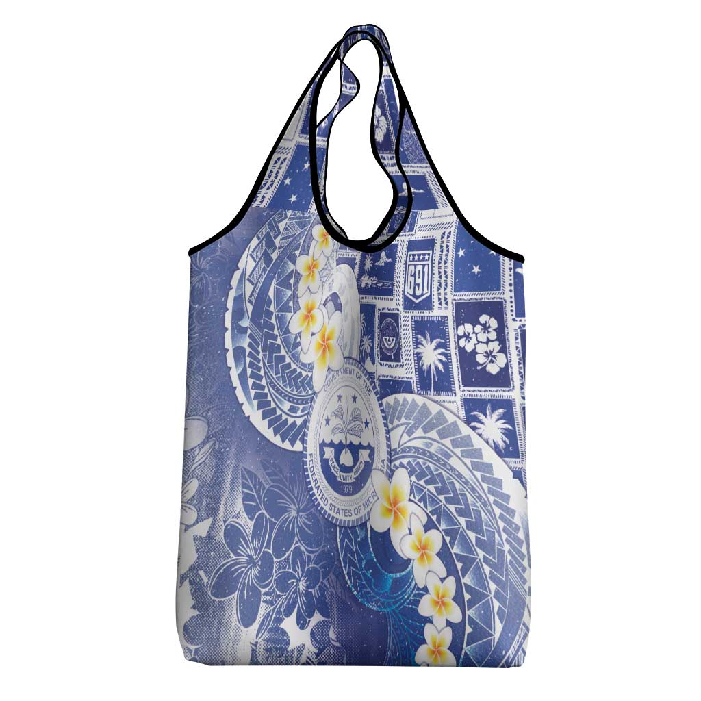 Federated States Of Micronesia Christmas Grocery Bag Retro Style Bright Version - Polynesian Pride