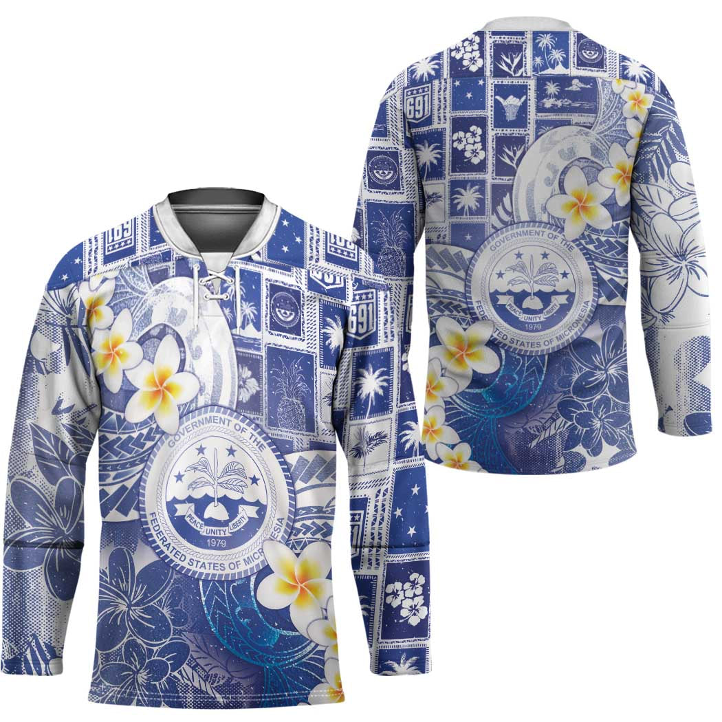 Federated States Of Micronesia Christmas Hockey Jersey Retro Style Bright Version - Polynesian Pride