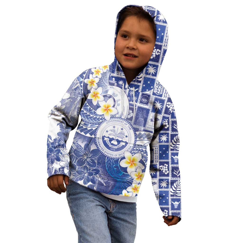 Federated States Of Micronesia Christmas Kid Hoodie Retro Style Bright Version - Polynesian Pride