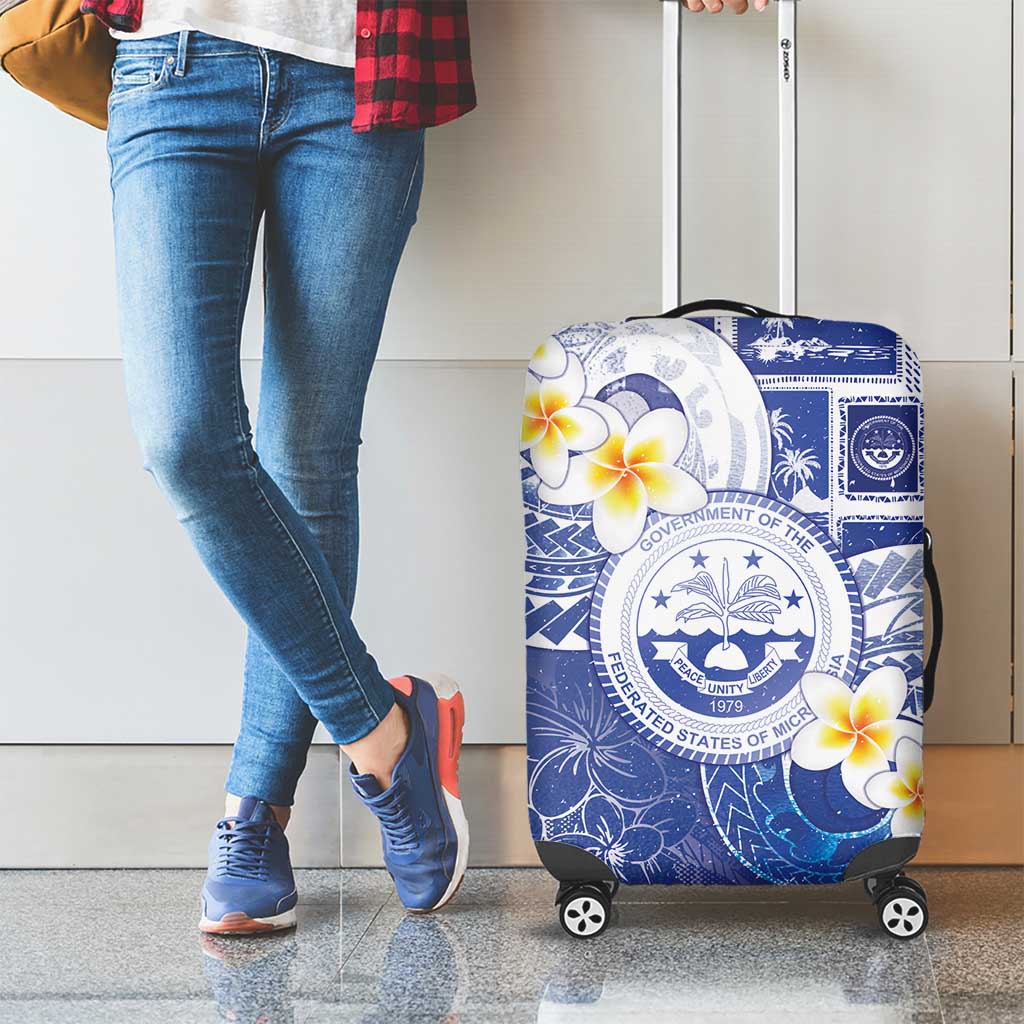 Federated States Of Micronesia Christmas Luggage Cover Retro Style Bright Version - Polynesian Pride