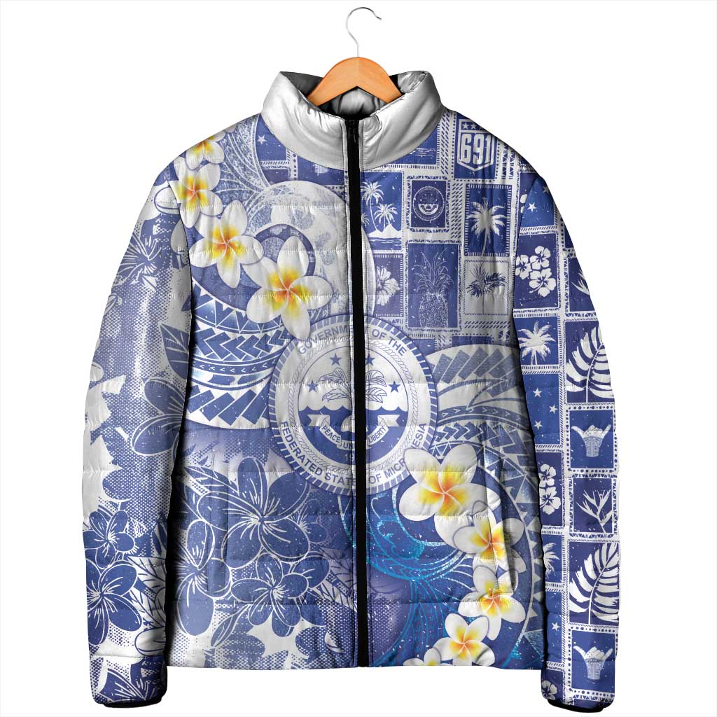 Federated States Of Micronesia Christmas Padded Jacket Retro Style Bright Version - Polynesian Pride