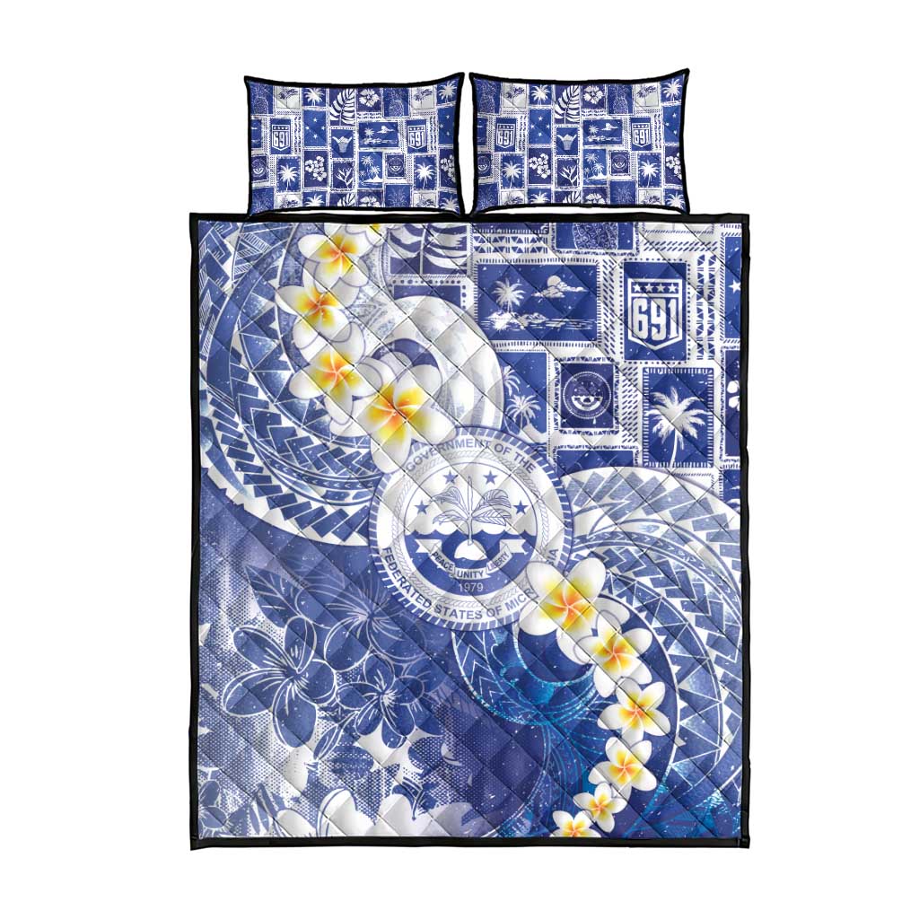 Federated States Of Micronesia Christmas Quilt Bed Set Retro Style Bright Version - Polynesian Pride