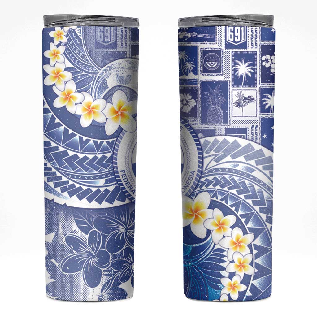 Federated States Of Micronesia Christmas Skinny Tumbler Retro Style Bright Version - Polynesian Pride