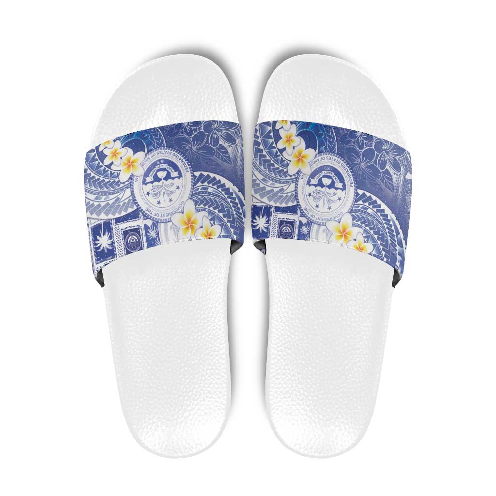Federated States Of Micronesia Christmas Slide Sandals Retro Style Bright Version - Polynesian Pride