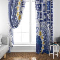 Federated States Of Micronesia Christmas Window Curtain Retro Style Bright Version - Polynesian Pride
