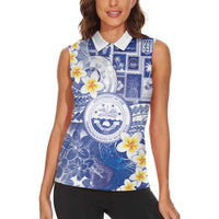Federated States Of Micronesia Christmas Women Sleeveless Polo Shirt Retro Style Bright Version - Polynesian Pride