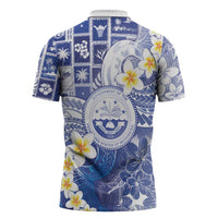 Federated States Of Micronesia Christmas Zipper Polo Shirt Retro Style Bright Version - Polynesian Pride