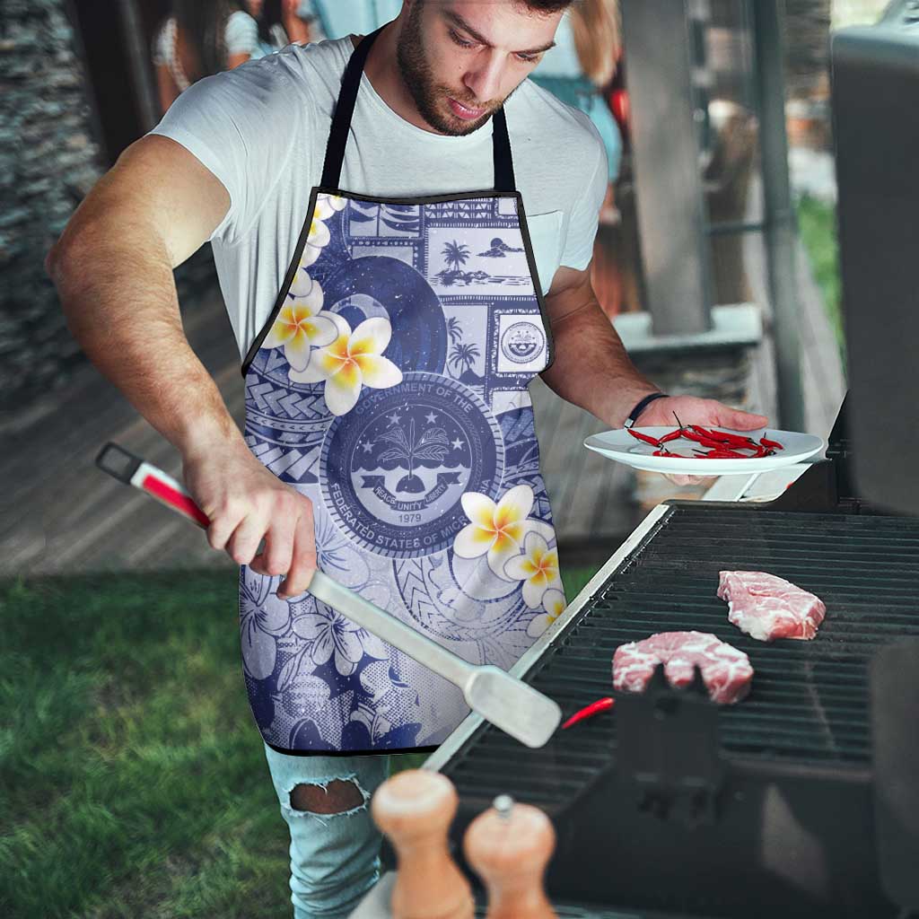 Federated States Of Micronesia Christmas Apron Retro Style Dark Version - Polynesian Pride